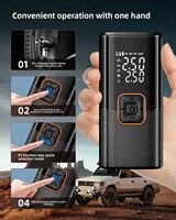 Wireless Portable Electric Car Tire Inflator High-Pressure Lighting Charging Functions Black for Cars SUVs Motorcycles Bicycles