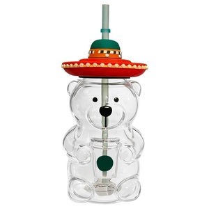 Vaso de Vidrio con Forma de Oso, Lindo Diseño de Dibujos Animados para Café, Jugos, Té y Leche, Diseño Clásico G25-762 - Product Image 4