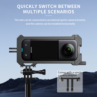 Cadre en alliage d'aluminium à dégagement rapide portable, cage de protection noire, base de sabot froid extensible pour caméra sportive Insta360 OneX3