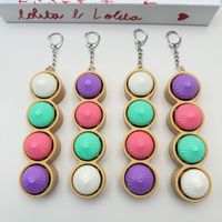Cadeau de Noël : Mini sac de dumplings non compressé, bouton en forme de pain vapeur, gadget anti-stress à presser, pendentif porte-clés
