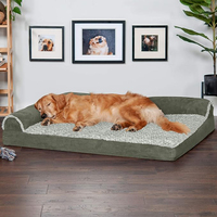 Vente en gros de tapis de lit orthopédique apaisant anti-mastication pour chien ortho mousse à mémoire de forme tissu refroidissant pour sommeil profond pour chien de compagnie