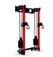 Máquina de entrenamiento funcional de montaje lateral en pared con sistema de poleas de doble cable para gimnasio en casa, entrenamiento de fuerza de cuerpo completo