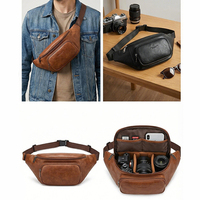 Sac à bandoulière pour appareil photo reflex numérique en cuir de haute qualité, entièrement personnalisable, compatible avec 1 boîtier et 2 objectifs, style de luxe, marque privée OEM