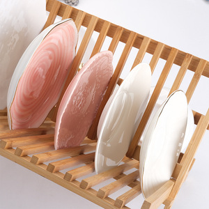 Bamboo Dish <b>Rack</b> Quick Dry Draining <b>Rack</b> For Kitchen Sink <b>Plate</b> Storage - Product Image 1