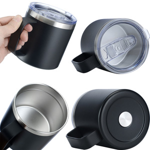 Custom Logo 14oz Double Wall Vacuum <b>Insulated</b> 304 Stainless Steel Eco-Friendly Tumbler <b>Cup</b> Handle Powder Coated 6-12 Hours - Product Image 4