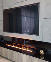 Chimenea de Vapor de Agua Contemporánea para Sala de Estar Interior, Chimenea Eléctrica sin Humo con Llama LED, Debajo del Mueble para TV