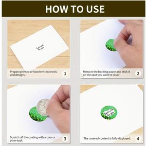Custom Scratch Off Sticker Roll 12mm Round Holographic Scratch off Adesivos Holograma Etiquetas para Fazer Surpresa Recompensa Cartões - Product Image 5