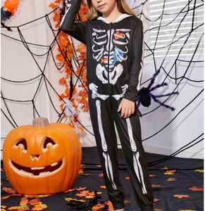 Mono <span class=keywords><strong>con</strong></span> estampado de esqueleto de Halloween para dormir, mono de bambú para adultos, monos para mujer, para chico Pijama de algodón, Mono - Product Image 2
