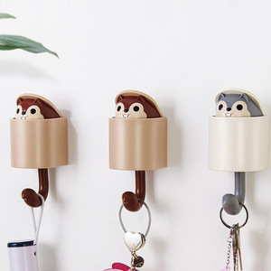 Wholesale Cute Squirrel <b>Plastic</b> Decoration Hanger Wall Self Adhesive Hook for Children - Product Image 1