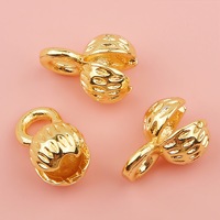Embout de perle en laiton plaqué or 18 carats de 4 mm et 5 mm en forme de bouton de fleur pour la fabrication de bijoux, bracelets et colliers DIY