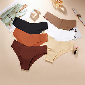 2026 Asian Size <b>Seamless</b> Women's V Shaped Cotton Crotch Breathable Women Ice Silk Underwear - Product Image 2