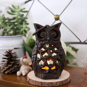 European Style <strong>Owl</strong> <strong>Candle</strong> <strong>Holder</strong> Garden Miscellaneous Goods Cast Iron Pendant Craft Lantern Creative Soft Decoration Ornaments - Product Image 1