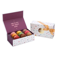 Boîte d'emballage de Macarons alimentaires magnétiques de luxe, emballage en papier, truffe, chocolat, 12 Macarons, avec Inserts en plastique
