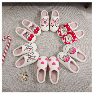 Mode mignon joli nœud femmes pantoufles intérieur hiver semelle souple exquis chaud gracieux casual dortoir confortable plat coton chaussures - Product Image 4