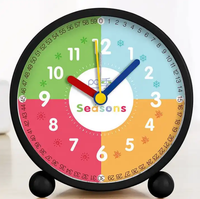 Jam Alarm Desktop anak-anak kartun Analog jam Digital Quartz senyap pembelajaran pendidikan dini cantik senyap tampilan Digital lampu malam senyap