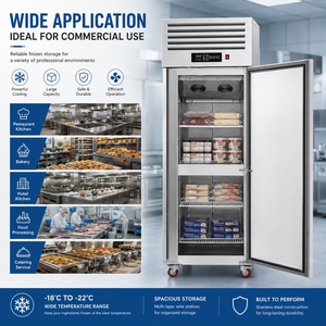 Refrigerador Comercial Vertical de Una Puerta de 500L, Acero Inoxidable, Enfriamiento por Ventilador, con Compresor Embraco A3 1. Capacidad Grande de 500L - Product Image 4