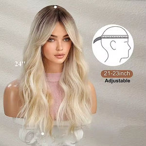 Pelucas de <span class=keywords><strong>Cabello</strong></span> Largo y <span class=keywords><strong>Ondulado</strong></span> de 22 Pulgadas para <span class=keywords><strong>Mujer</strong></span>, Peluca de <span class=keywords><strong>Cabello</strong></span> Sintético, Peluca de Fibra, <span class=keywords><strong>Cabello</strong></span> Sintético para Mujeres Blancas - Product Image 3