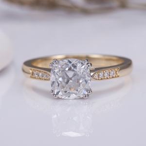 Anillo de Diamante de Laboratorio Messi Jewelry MSR-1149, 9K PT950, Corte Cojín, Anillo de Compromiso, Banda de Boda Clásica, Anillo de Regalo - Product Image 2