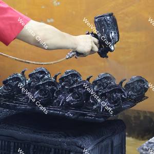 WeiVista-Tête d'animal en résine mosaïque, sculpture abstraite, artisanat, fabricant de décoration de bureau d'hôtel - Product Image 6