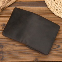 Dompet Pendek Kulit Asli Retro Wanita Baru dengan Kantong Koin Ber-resleting, Kancing Tekan, Banyak Slot Kartu, Desain Lipat Dua, Crazy Horse