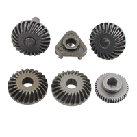 Ensemble d'engrenages coniques hélicoïdaux OEM sur mesure de haute précision en acier au carbone par métallurgie des poudres, engrenages de transmission avec alésage cannelé