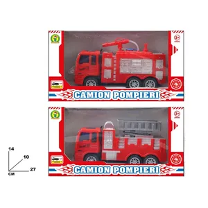 Camion de pompiers en plastique, jouet à friction, échelle 1:20, 27x14x10 cm, MAZZEO GIOCATTOLI, pour enfants de 3 ans et plus - Product Image 1