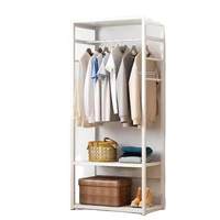 Porte-manteau et étagère de rangement modulaires ouverts en bois de style minimaliste d'Asie du Sud-Est, sur pied