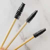 Brosses à mascara jetables en bambou écologiques en gros, brosses à extensions de cils en nylon, brosse à lèvres en bois