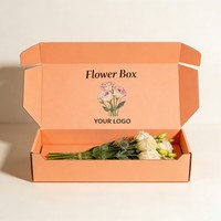 Boîte d'expédition en carton ondulé personnalisée imprimée numériquement, boîtes en papier renforcé, boîte d'expédition de fleurs, emballage pour bouquet de roses, emballage pour fleuristes