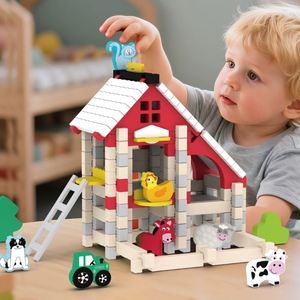 Easter Toys Classic Preschooler Birthday Gift Versatile Wooden <b>Building</b> <b>Blocks</b> Construction <b>Set</b> - Product Image 6