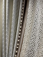 Rideaux de fenêtre en tissu jacquard élégant et romantique de style américain, à motif géométrique personnalisé, occultant, en dentelle et macramé, 2026