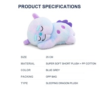 Maßgefertigtes Kawaii Schlafendes Dinosaurier-Plüschtier 25cm Superweiches Stofftier Kuscheltier für Automaten Kuschelgeschenk für Alle Altersgruppen Unisex 100%