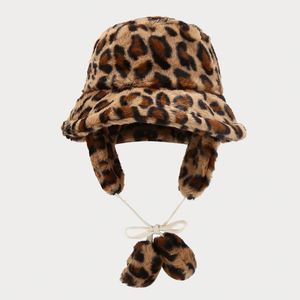 Nouveau Chapeau Bob Léopard Hiver 2024 avec Cache-Oreilles pour Femme – Chaud et Tendance, en Peluche, Idéal pour l'Extérieur - Product Image 1