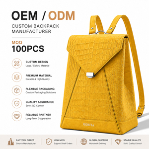 Nouveau Sac à Dos Femme 2026 en Cuir PU Texture Crocodile, Sac de Voyage Tendance, Sac à Rabat Décontracté pour l'École, Personnalisable OEM ODM - Product Image 1