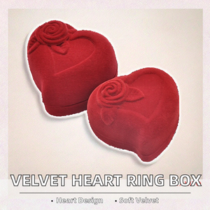 Hình trái tim Nhung Vòng hộp xách tay du lịch trường hợp Đối với trang sức quà tặng & Hiển thị thanh lịch bao bì cho nhẫn & đồ trang sức - Product Image 2