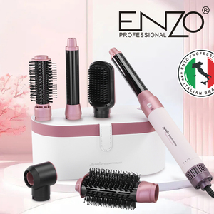 Spazzola ad Aria Calda Multifunzione <span class=keywords><strong>ENZO</strong></span> 6 in 1, Silenziosa, Magica per Arricciare e Lisciare i Capelli con Rotazione Automatica - Product Image 3