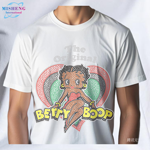 Transferencia Termoadhesiva de Diamantes de Imitación Personalizada <span class=keywords><strong>Betty</strong></span> Girl, Transferencias de Calor con Diamantes de Imitación <span class=keywords><strong>Betty</strong></span>, Transferencia de Diamantes de Imitación con Logotipo Personalizado <span class=keywords><strong>Betty</strong></span> - Product Image 3
