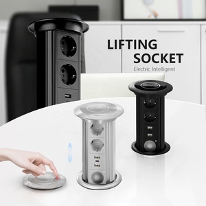 New Sided có thể thu vào văn phòng bàn Ổ cắm điện EU Đức tiêu chuẩn Hidden bảng với USB sạc nhanh Pop Up ổ cắm - Product Image 5