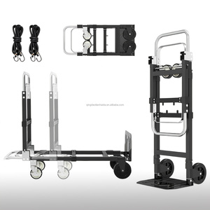 Carretilla Plegable <span class=keywords><strong>de</strong></span> Alta Resistencia, Carretilla <span class=keywords><strong>de</strong></span> Mano <span class=keywords><strong>de</strong></span> Aluminio, Plataforma con Ruedas, Capacidad <span class=keywords><strong>de</strong></span> 800 LBS, 4 Ruedas, Plateada, para Uso Industrial - Product Image 2