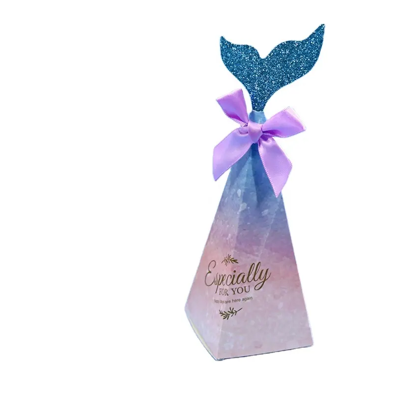 New Creative Cute Animal Gift Bag Box for Party Baby Mermaid Tail Paper Chocolate Boxes Package