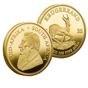 Đồng tiền kỷ niệm Krugerrand cổ điển Nam Phi, thiết kế Paul Kruger & Springbok, đồ thủ công bằng kim loại, quà lưu niệm, đồ sưu tầm - Product Image 1