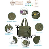 Sac à dos tactique pour couches avec poche isotherme, pochette de rangement, sac à langer multifonction personnalisé pour maman et papa, résistant à l'eau et durable