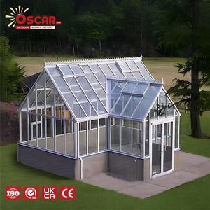 Invernadero de Vidrio Grande con Diseño Triangular, Entrega Rápida, Precio al por Mayor para Jardín, Granja, Terraza - Product Image 1