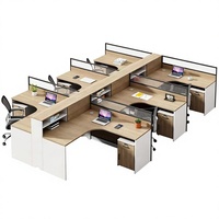 Bureau de travail modulaire moderne et solide pour le bureau ou l'étude, panneau de mobilier en bois convertible provenant d'un immeuble de bureaux