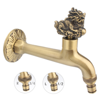 Robinet mural en laiton anti-éclaboussures de style européen pour machine à laver, avec cartouche céramique, pour eau froide uniquement, pour extérieur