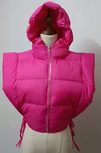 Veste à capuche sans manches pour femme, manteau bouffant à la mode, collection printemps 2023