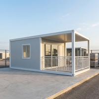 Maison conteneur démontable de 20 pieds, cabine modulaire en acier avec auvent de véranda, fenêtre de sécurité, conception personnalisée