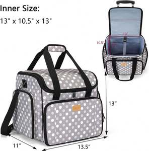 Free Sample Rolling Sewing Machine <b>Bag</b> with Universal <b>Wheels</b>,Sewing Machine Carrying Case Compatible Most Standard Brother - Product Image 3