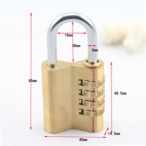 CH-04H 4-Digit Brass Combination Padlock 85x40x48.5mm For Workshop Door Gym <b>Locker</b> Mechanical Lock - Product Image 1