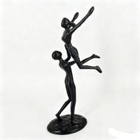 Sculptures en fonte de couple de danseurs de ballet abstraits, figurine moderne d'amoureux dansants, décoration de table pour anniversaire de mariage, cadeau